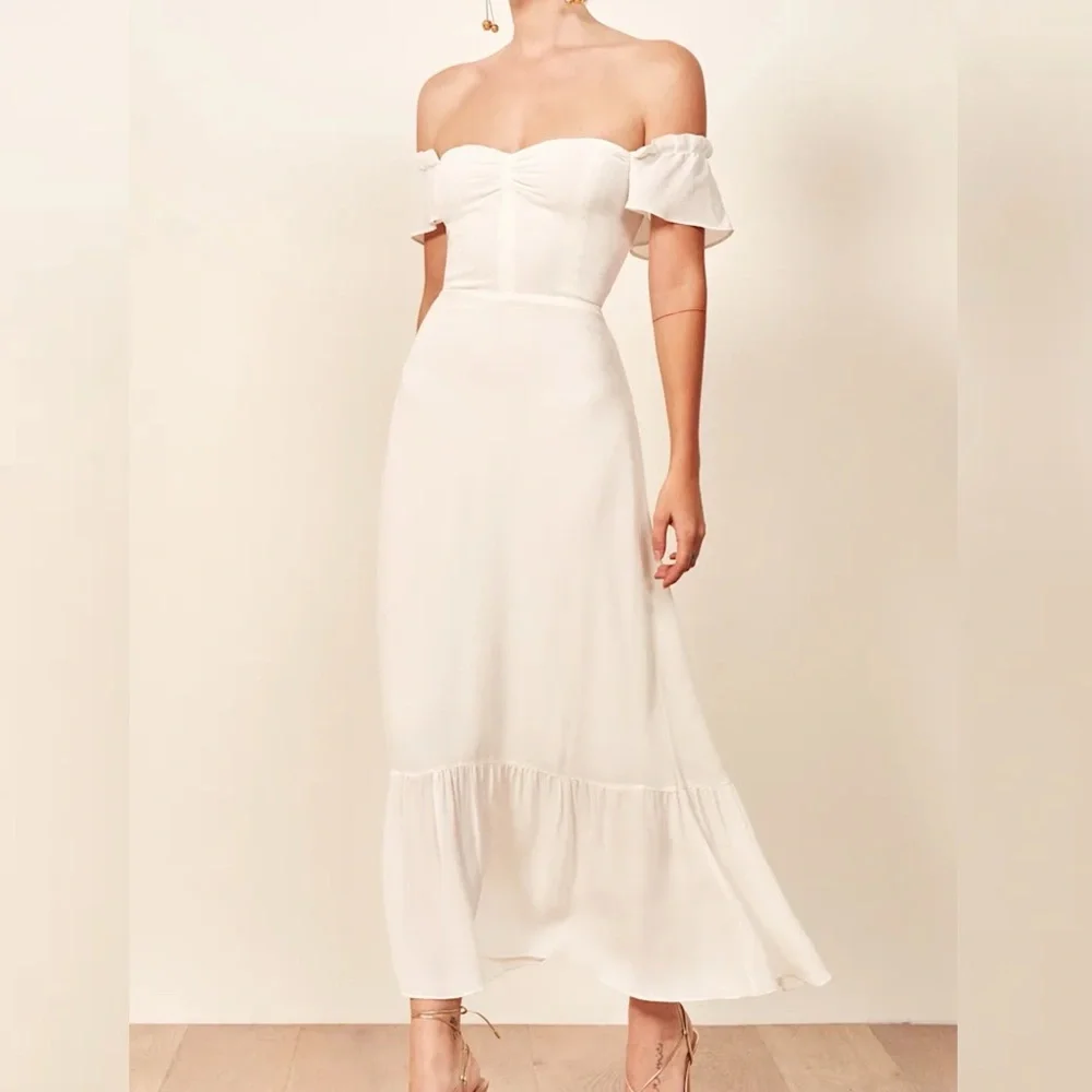 Reformation Butterfly Dress in Ivory - Picture 2 of 6